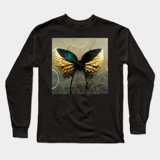 Gold and Green Butterfly Bow Long Sleeve T-Shirt